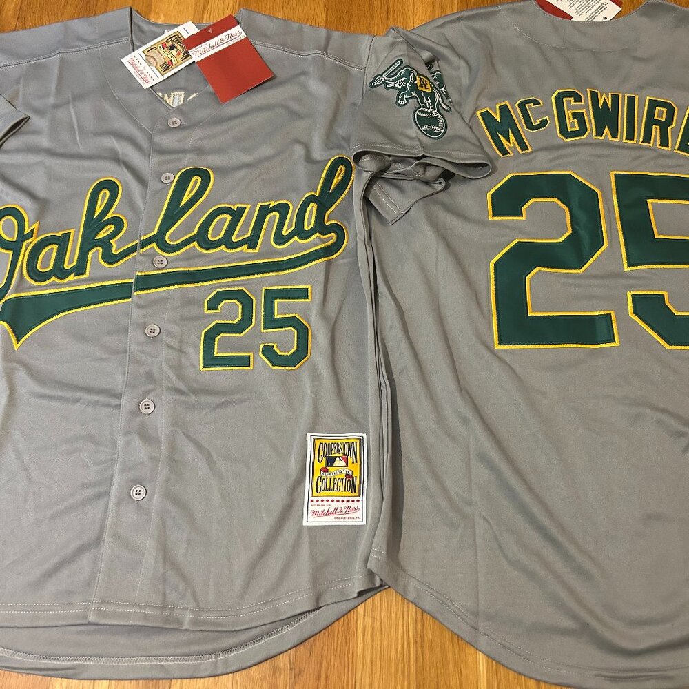 OAKLAND A's MARK McGWIRE Men's JERSEY Sz M,L,XL,2X,3X By Mitchell & Ness  NWT